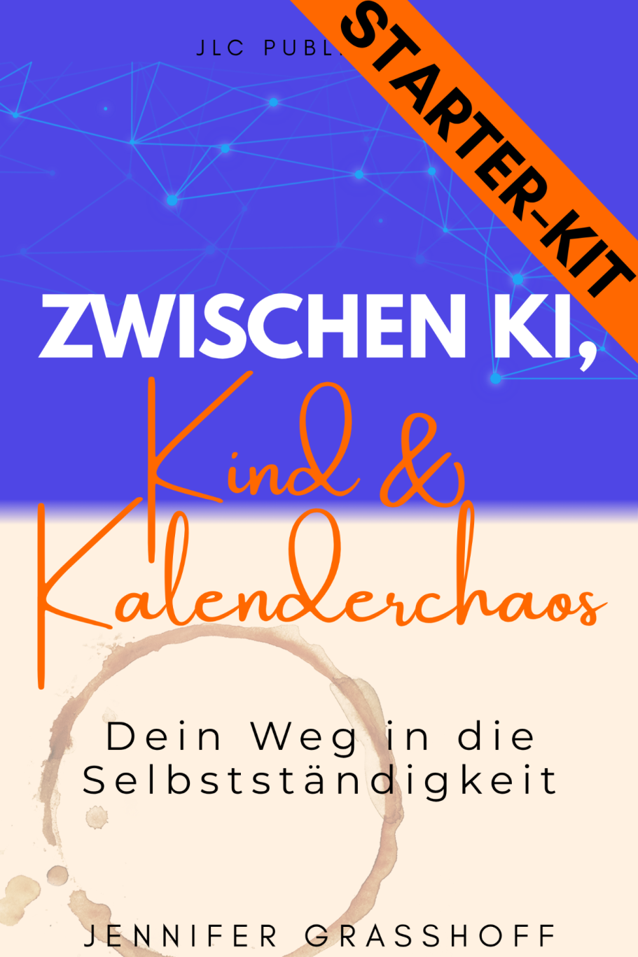 Zwischen KI, Kind & Kalenderchaos – Dein Weg in die Selbstständigkeit von Jennifer Grasshoff Zwischen KI, Kind & Kalenderchaos – Dein Weg in die Selbstständigkeit ist das erste Buch von Autorin Jennifer Grasshoff aus Hamburg.