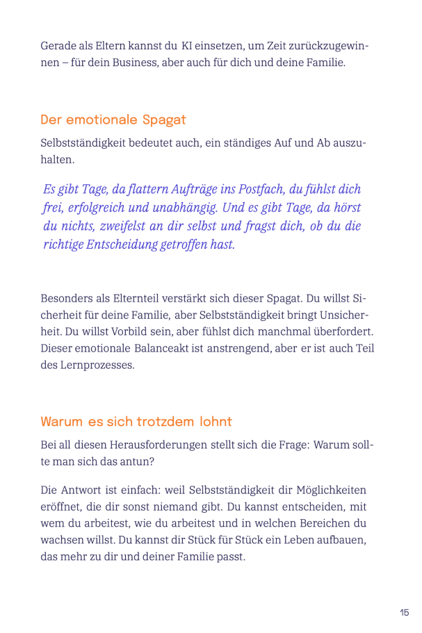 Zwischen KI, Kind & Kalenderchaos Ausschnitt Kapitel 1 – Was Selbstständigkeit wirklich bedeutet